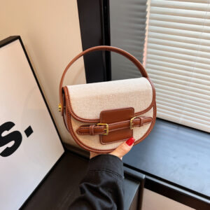 Korean-style Niche Color-blocking Handbag Saddle For Women, 2026 Spring New Fashion Trendy Light Shoulder