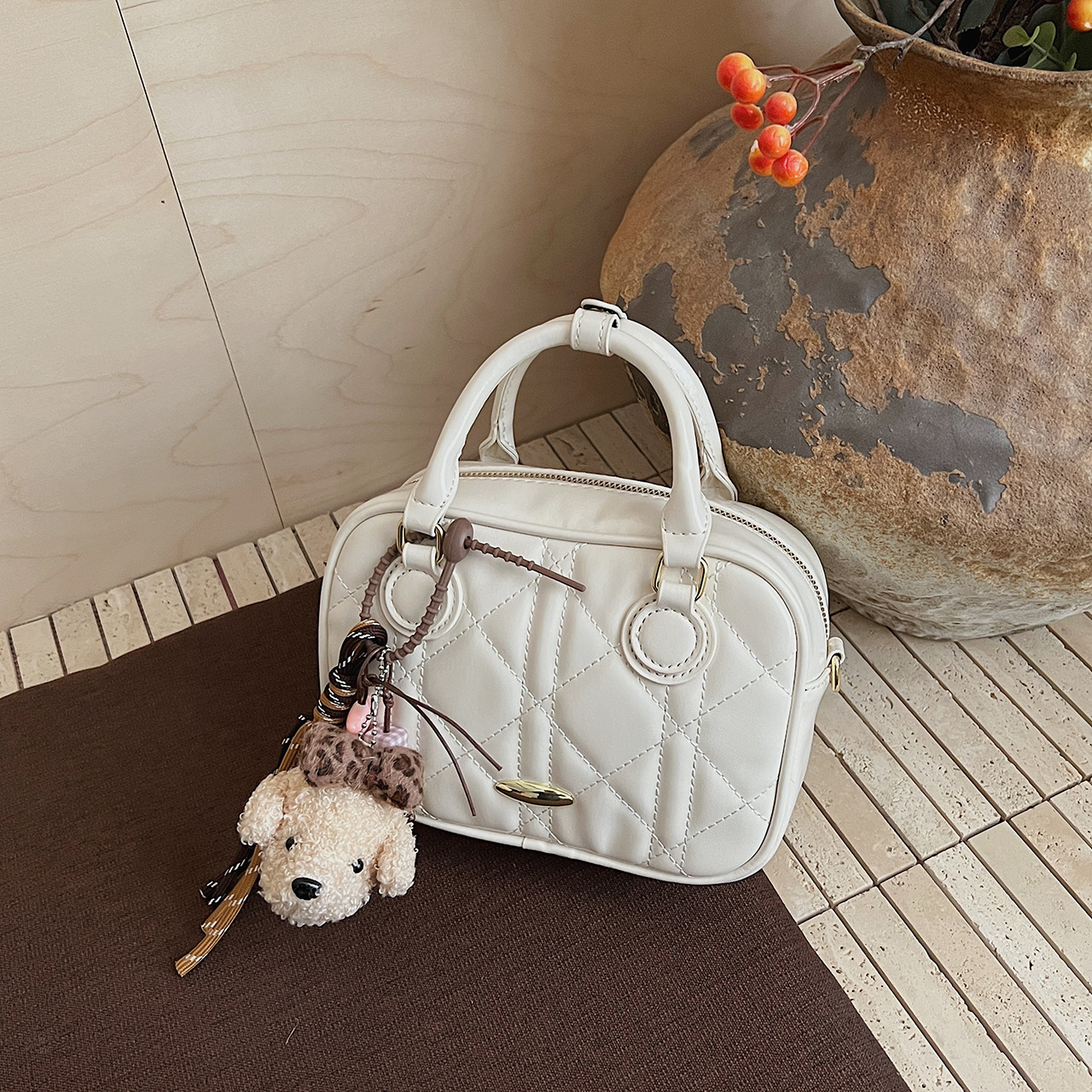 Minimalist Tote – Miu-Inspired Soft PU Shoulder Bag With Detachable Charm, Spacious Work & Travel Organizer - Image 6