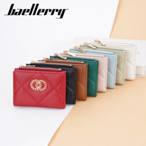 baellerry Slim Women’s Wallet With Zipper – Soft PU Leather, Minimalist Bifold Design, Stylish & Compact For Daily Use