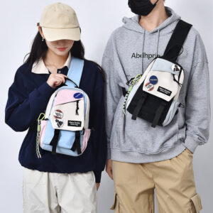 Spring Summer Chest Messenger Fashionable And Versatile Sports Canvas Shoulder Men’s Bag Lightweight