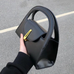 High grade niche design black handbag French retro hourglass chain crossbody small bag for women