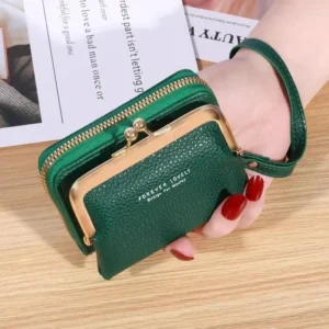 Card Holders Large Capacity Coin Clip Bag Multiple Positions Money Wallet Women’s Fashion Wrist Strap Short Zero