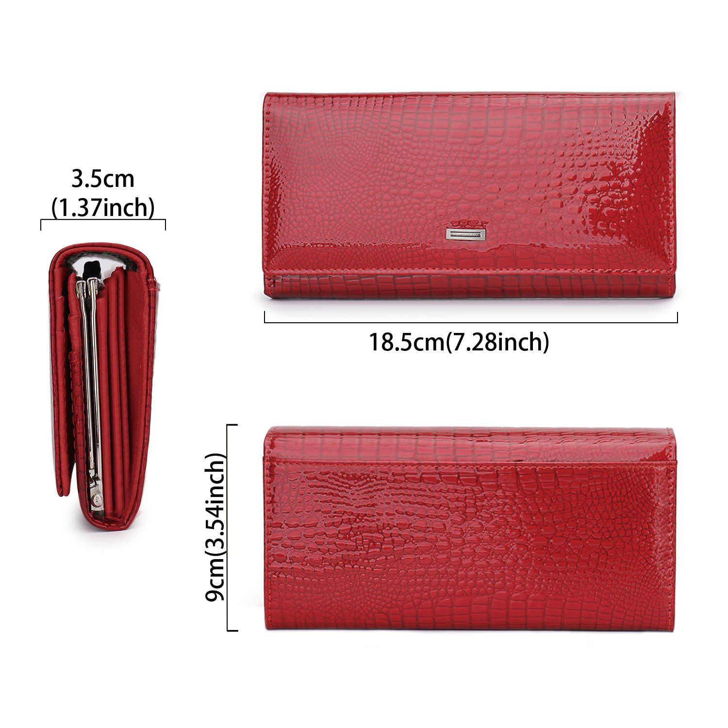 Fashion Magnetic Zippered Women's PU Leather Wallet (Long Version) - Image 4