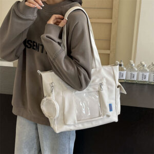 Large Capacity Canvas For Women 2026 New Spring Summer Versatile Crossbody Textured Handheld Commuter Tote Bag