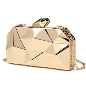 Gold Acrylic Box Geometric Evening Clutch Bags Elegent Chain Women Handbag Party Shoulder Bag For Wedding/Dating/Party