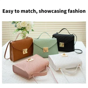 Square Bagsmall Fashion PU Leather Shoulder Casual Small Cross Body Bag Womens Light Y Handbag 240910