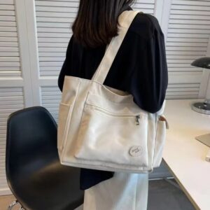 Women’s Fashion Shoulder Class Large Capacity Student Tote 2026 New Canvas Commuter Handbag Women Bag