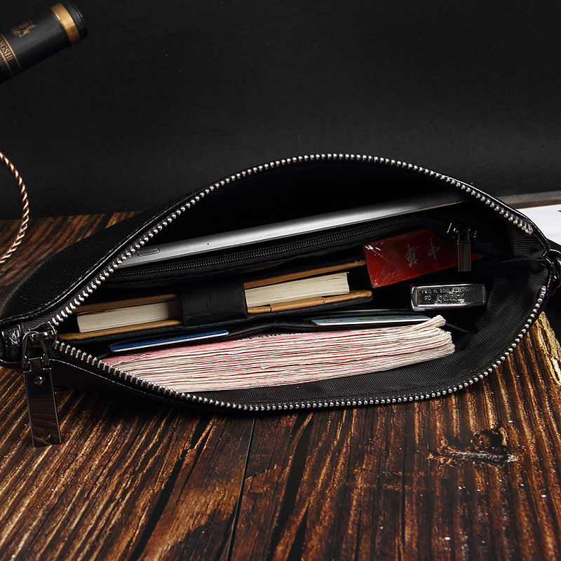 Maufacturer Me's Hadbag Casual Large Capacity Soft Leather Busiess Embossed Wallet Social Bag For Youg - Image 5