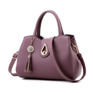 Simple fashion middle aged women’s mom large capacity tassel handbag shoulder messenger bag