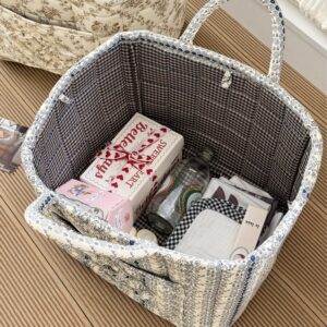 Cross-Border French Vine New High-Value Lightweight Snack Storage High-End Portable Floral Laundry Basket