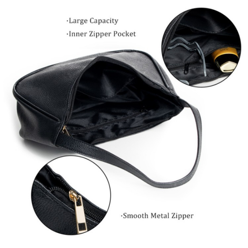 High-end Niche Design Baguette Shoulder Bag Cute Hobo Handbag Mini Clutch With Zipper - Image 4