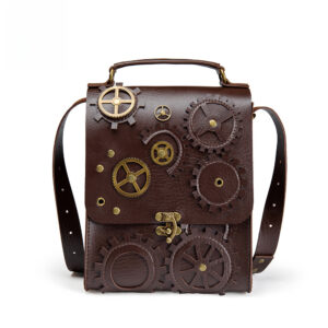 Steampunk retro women with one shoulder slant Satchel handbag