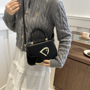 Unique Design Heart-shaped Lock Small Square For Women, 2026 New Model, Belt-decorated Handbag, Versatile Textured