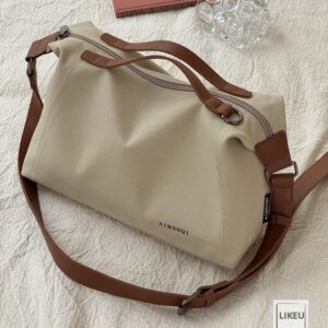 Handmade Japanese Korean Style Canvas Tote Simple Fashionable Commuting Artistic Casual Versatile Student Handbag