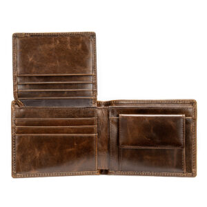 Leather Men’s With Flip Up Card Slot, Cowhide Wallet, Fashionable And Versatile Business Wallet