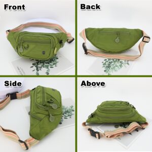 Multi-Pocket Zipper Women Waist Fanny Pack Lightweight Oxford Waterproof Chest Crossbody Bag For Daily Sports Travel