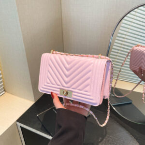 Textured Lock Shoulder Chain For Women 2026 New Soft Leather Crossbody Elegant Embroidered Thread Ins Small Square Bag
